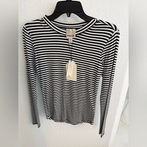 Industry Black and White Striped Women's Top